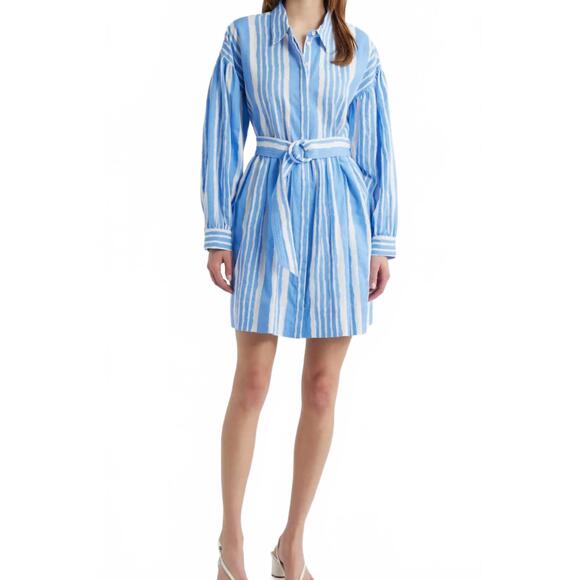 NEW CLEOBELLA tiana mini dress in vecchio stripe blue